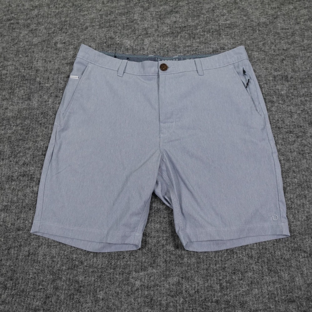 7 Diamonds Shorts Mens 38 Light Blue Performance Lightweight Stretch‎ Flat Golf